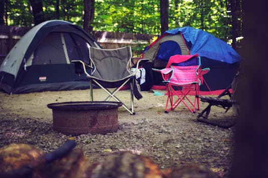 Chrysler Minivan at a Campsite